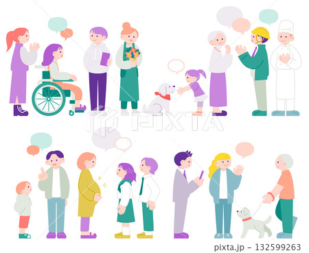 街の人々　多様性・共生のイメージ 132599263