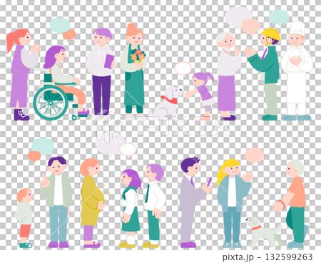 街の人々　多様性・共生のイメージ 132599263