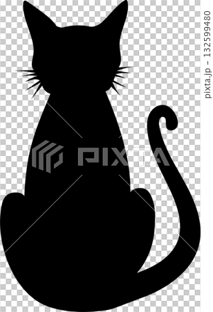 座った猫のシルエット、ベクターイラスト 座った猫のシルエット、ベクターイラスト 132599480