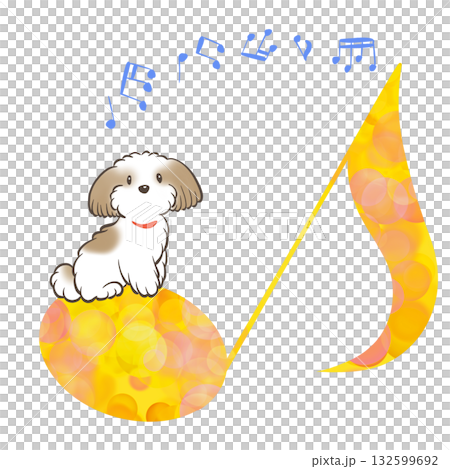 西施犬與音符 132599692