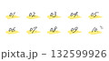 手書きの数字あしらいセット　水彩風塗り(グローバルカラーで色変更可能) 132599926
