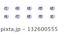 手書きの数字あしらいセット　水彩風塗り(グローバルカラーで色変更可能) 132600555