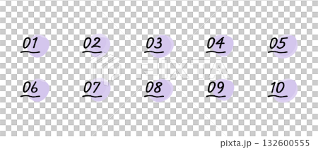 Handwritten number decoration set, watercolor style (colors can be changed using global colors) 132600555