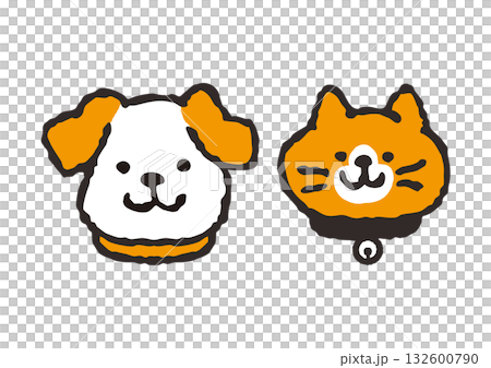 戴著項圈的狗和貓 132600790