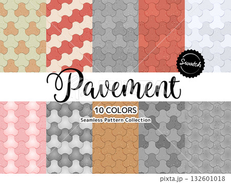 色違いのシームレスパターンのセット 歩道 色違いのシームレスパターンのセット 歩道 132601018