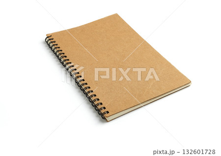 Blank cover spiral notebook on white background for mockup blank template 132601728