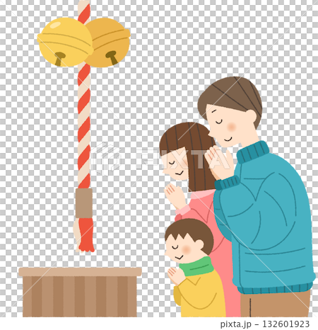 新年伊始，一家人第一次參拜神社 132601923