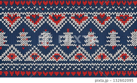 knitted christmas pattern  seamless nordic sweater background 132602095