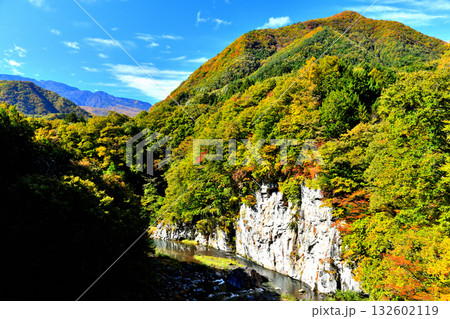 竹の上橋／鬼怒川より上流方向を望む(栃木県日光市)【2025.10】 132602119