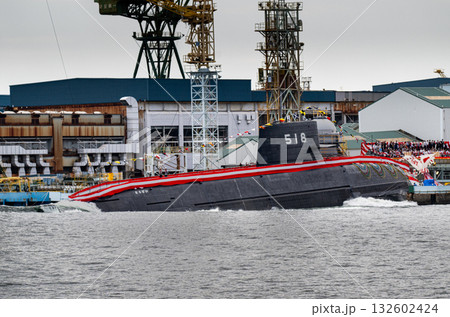海上自衛隊潜水艦　そうげい進水式 132602424