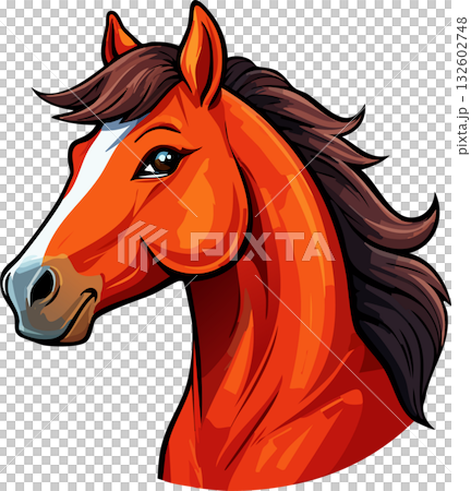 馬匹側面輪廓人物插圖(向量圖) 馬匹側面輪廓人物插圖(向量圖) 132602748