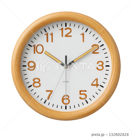 Elegant Wooden Wall Clock with Clear White Face and Gold Accents for Home Decor and Modern Living Spaces 132602828