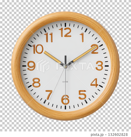 Elegant Wooden Wall Clock with Clear White Face and Gold Accents for Home Decor and Modern Living Spaces 132602828