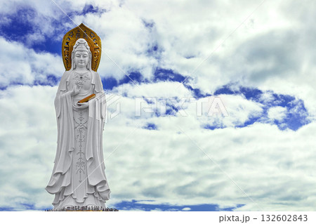 The Guanyin statue on Hainan Island, China. A majestic Buddhist monument by the sea The Guanyin statue on Hainan Island, China. A majestic Buddhist monument by the sea 132602843