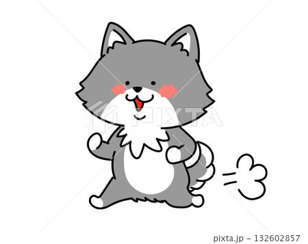 笑顔で走る犬さん 132602857