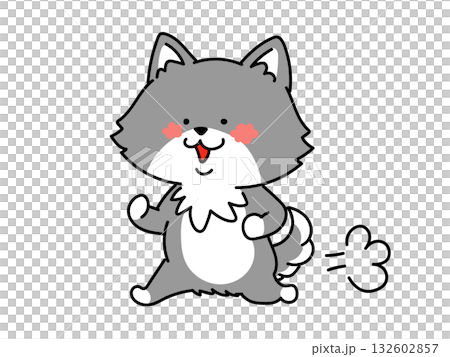 微笑的狗狗奔跑 132602857