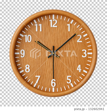 Elegant Wooden Wall Clock with Clear Numbers and Minimalist Design for Modern Home Decor 132602941