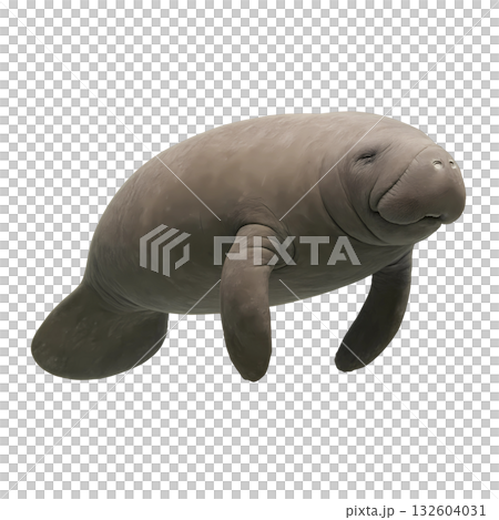 Manatee isolated on white 132604031