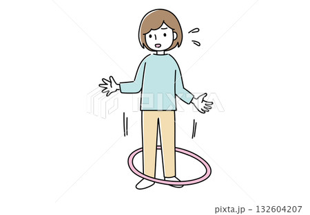 フラフーブがうまくできない女性 132604207