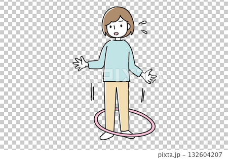 フラフーブがうまくできない女性 132604207