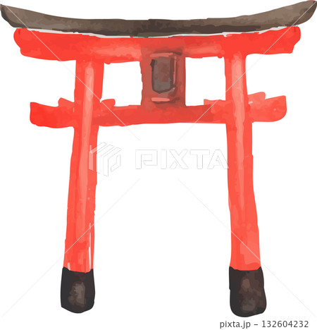 神社の鳥居のイラスト　ベクター 132604232