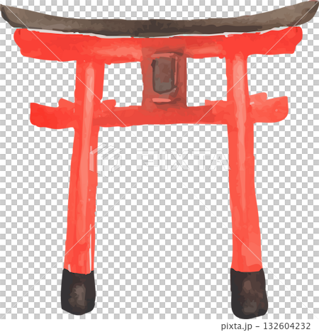 神社の鳥居のイラスト　ベクター 132604232