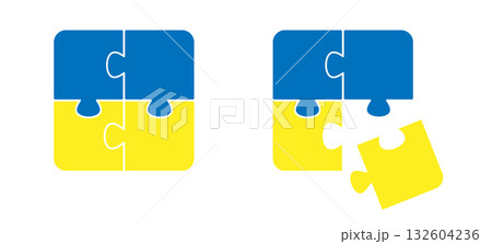Missing piece of the puzzle with Flag of Ukraine. 132604236