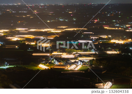 《愛知県》電照菊・ビニールハウスが輝く夜景 《愛知県》電照菊・ビニールハウスが輝く夜景 132604338