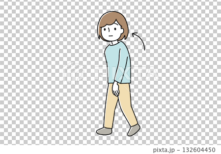 一個駝背的女人走路 一個駝背的女人走路 132604450