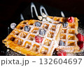 Belgian Liege waffles with berries, blueberries athens raspberries blueberries 132604697