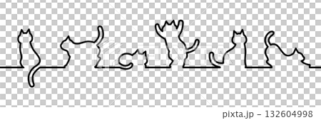 貓咪圖案線條材料 132604998