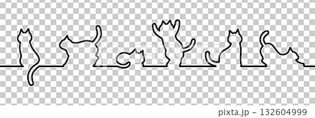 貓咪圖案線條材料 132604999