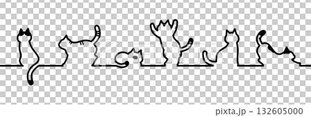 貓咪圖案線條材料 132605000