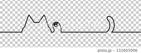 Cat motif line material 132605006