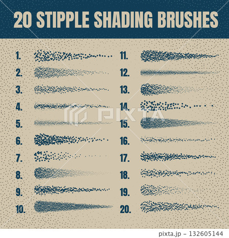 Ink scatter brush, stipple drawing and...のイラスト素材 [132605144] - PIXTA
