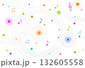 音符と音楽、音のイメージの背景イラスト 132605558