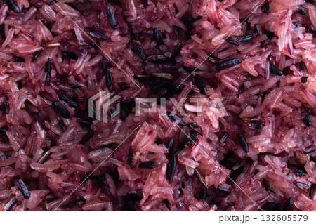 Black sticky rice texture background 132605579