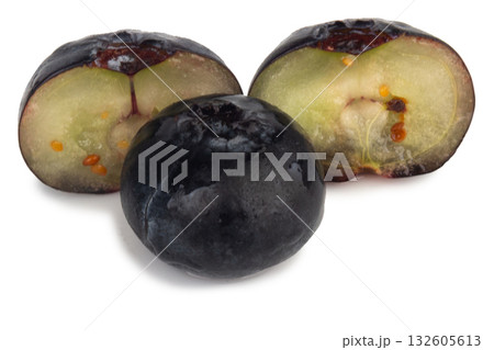 blueberry cut slice half on a white background 132605613