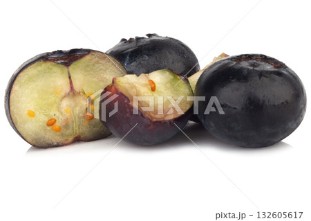 blueberry cut slice half on a white background 132605617