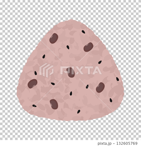 おにぎり・おむすびのイラスト 赤飯 日本 おにぎり・おむすびのイラスト 赤飯 日本 132605769