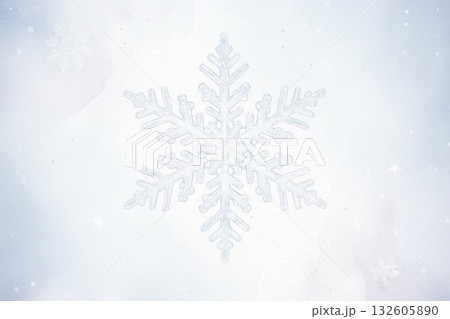 雪の結晶と淡い光の背景　冬の透明感と上品なホワイトテクスチャ 132605890