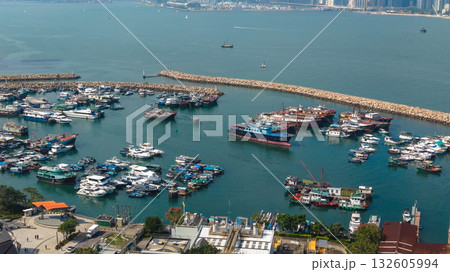Oct 18 2025 Shau Kei Wan Typhoon Shelter with Fishing Boats 132605994