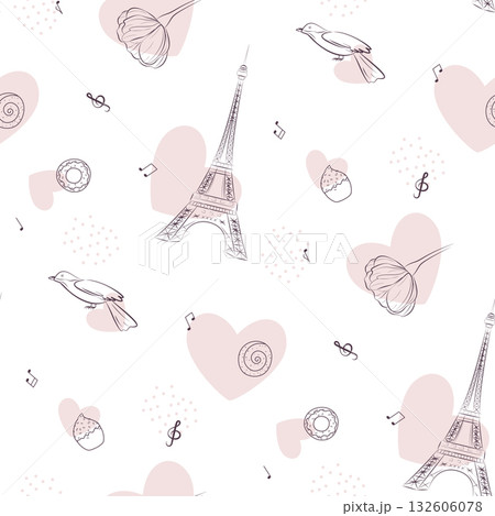 romantic seamless pattern romantic seamless pattern 132606078