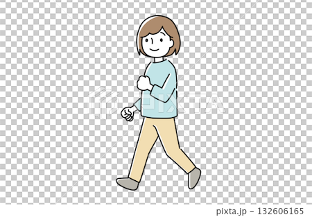 元気よく歩く女性 元気よく歩く女性 132606165