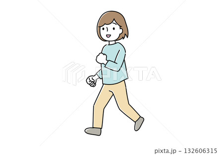 小走りする女性 小走りする女性 132606315