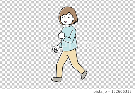 小走りする女性 小走りする女性 132606315