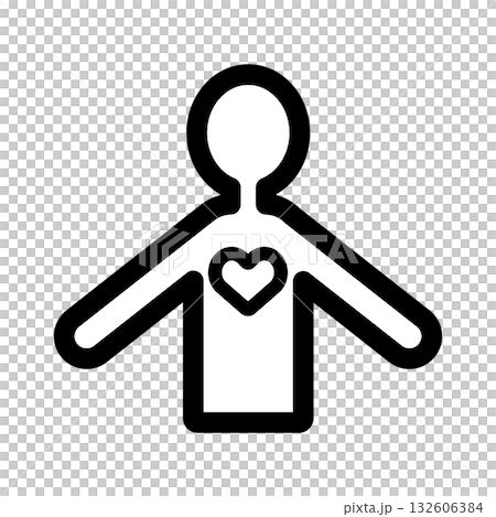 人體上半身和心臟的簡圖 132606384