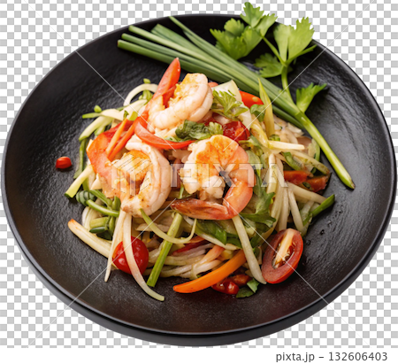 spicy seafood salad with shrimp and vegetables spicy seafood salad with shrimp and vegetables 132606403