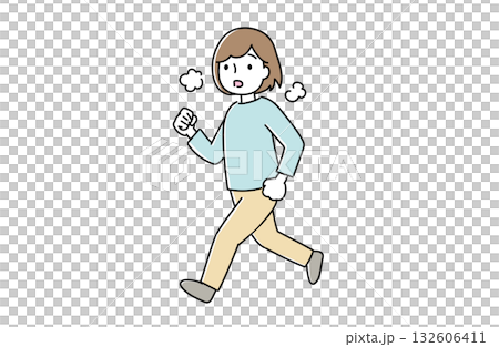 一名女子略微氣喘吁籲。 132606411