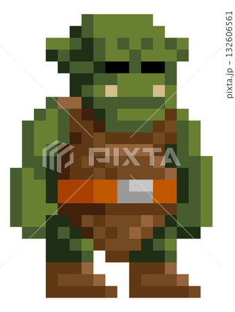 Orc Troll Monster Pixel Art Game Cartoon Character Orc Troll Monster Pixel Art Game Cartoon Character 132606561
